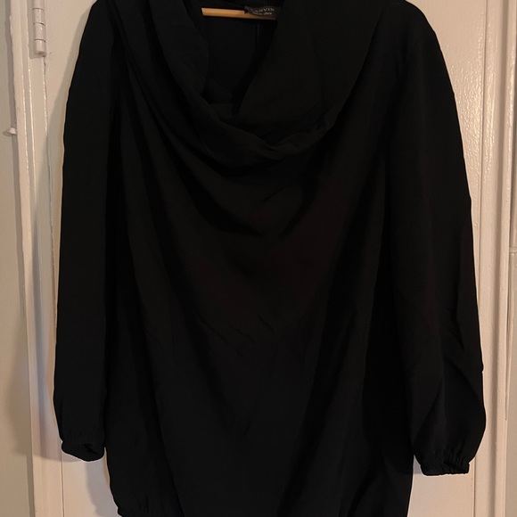 Lanvin, black oversize tunic with drape cowl neck - Picture 3 of 3